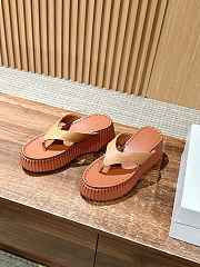 Chloe Thick-soled Height-enhancing Flip-flops In Brown - 1