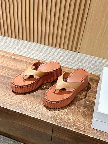 Chloe Thick-soled Height-enhancing Flip-flops In Brown