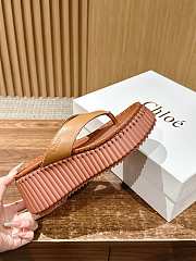 Chloe Thick-soled Height-enhancing Flip-flops In Brown - 5