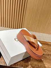 Chloe Thick-soled Height-enhancing Flip-flops In Brown - 3
