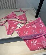 Chanel corduroy classic bikini three-piece set - 5
