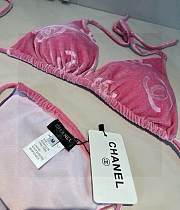 Chanel corduroy classic bikini three-piece set - 3