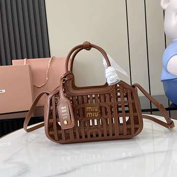 Miumiu Leather basket Cognac Color