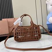 Miumiu Leather basket Cognac Color - 4