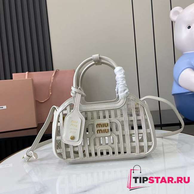 Miumiu Leather basket Chalk White Color - 1