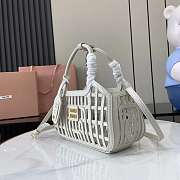 Miumiu Leather basket Chalk White Color - 5