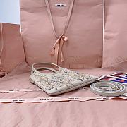 Miumiu IVY embroidered gabardine bag Chalk color - 5