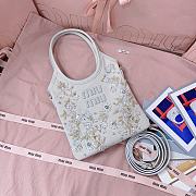 Miumiu IVY embroidered gabardine bag Chalk color - 4