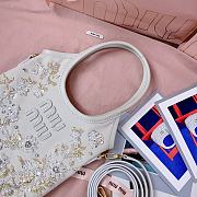 Miumiu IVY embroidered gabardine bag Chalk color - 2