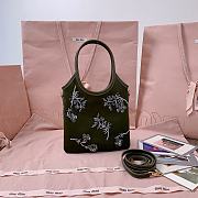 Miumiu Olive Green Ivy Embroidered Gabardine Bag - 6