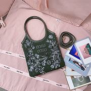 Miumiu Olive Green Ivy Embroidered Gabardine Bag - 5
