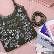 Miumiu Olive Green Ivy Embroidered Gabardine Bag - 2