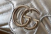 Gucci GG Marmont mini bag Silver metallic chevron leather - 6