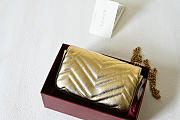 Gucci GG Marmont mini bag Gold metallic chevron leather - 6