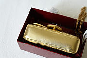 Gucci GG Marmont mini bag Gold metallic chevron leather - 5