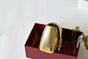 Gucci GG Marmont mini bag Gold metallic chevron leather - 4