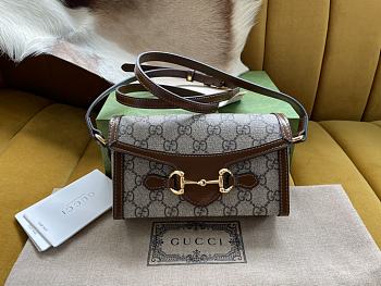Gucci GG Horsebit 1955 Bab In Brown