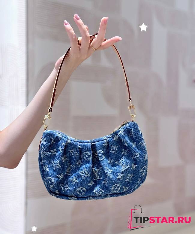 Louis Vuitton Pochette Valley Bag Blue Denim M13571 - 1
