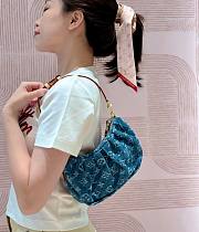 Louis Vuitton Pochette Valley Bag Blue Denim M13571 - 5