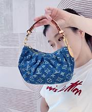Louis Vuitton Pochette Valley Bag Blue Denim M13571 - 4