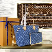 Louis Vuitton Neverfull MM Bag Denim Blue M13192 - 4