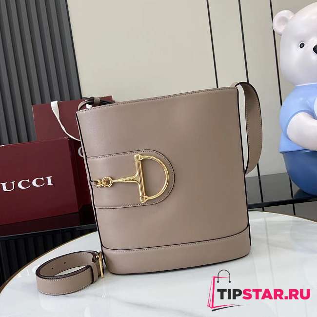 Gucci 73 medium bucket bag Taupe smooth leather - 1