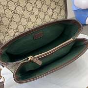 Gucci Ophidia medium top handle bag beige and dark brown - 5