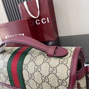 Gucci Ophidia medium top handle bag in burgundy - 6