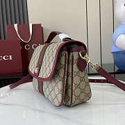 Gucci Ophidia medium top handle bag in burgundy - 5