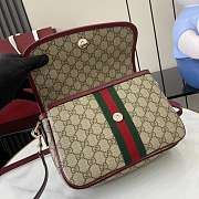 Gucci Ophidia medium top handle bag in burgundy - 3