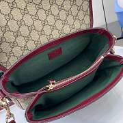Gucci Ophidia medium top handle bag in burgundy - 2