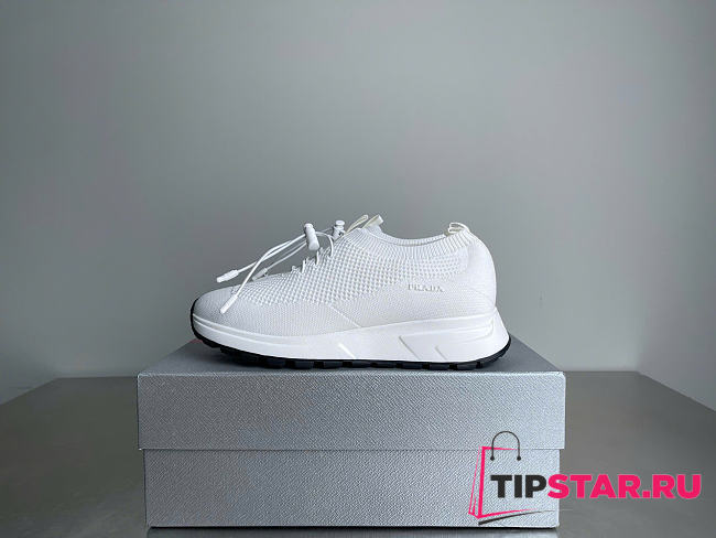 Prada Fabric round toe slip-on in white - 1