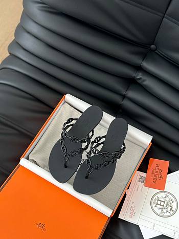 Hermes Classic chain slippers 01