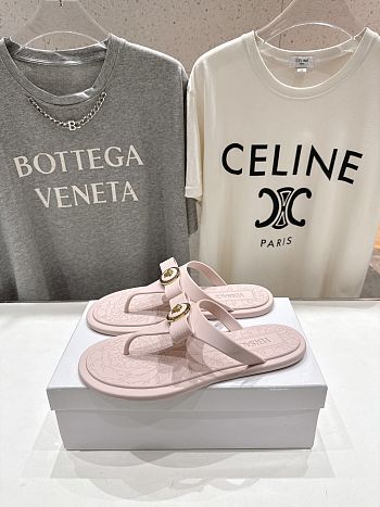 Versace Alia Rubber Flat Sandals In Pink 02