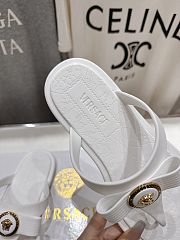 Versace Alia Rubber Flat Sandals In White 02 - 6