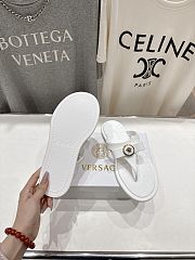 Versace Alia Rubber Flat Sandals In White 02 - 5