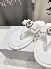 Versace Alia Rubber Flat Sandals In White 02 - 3