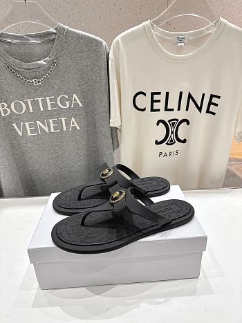 Versace Alia Rubber Flat Sandals In Black 02