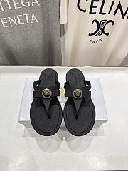 Versace Alia Rubber Flat Sandals In Black 02 - 6