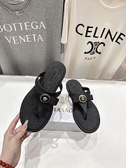Versace Alia Rubber Flat Sandals In Black 02 - 5