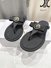 Versace Alia Rubber Flat Sandals In Black 02 - 4