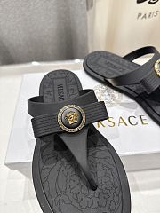 Versace Alia Rubber Flat Sandals In Black 02 - 2