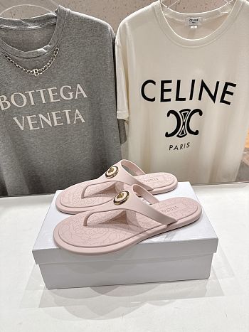 Versace Alia Rubber Flat Sandals In Pink