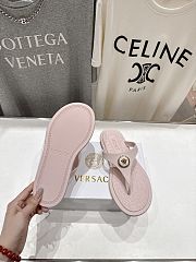 Versace Alia Rubber Flat Sandals In Pink - 4