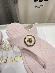Versace Alia Rubber Flat Sandals In Pink - 5