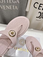 Versace Alia Rubber Flat Sandals In Pink - 3