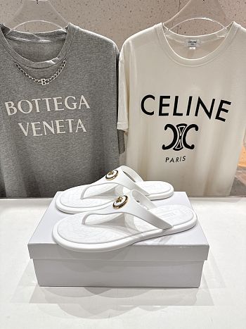 Versace Alia Rubber Flat Sandals In White