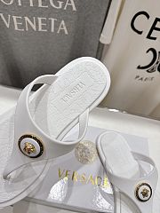 Versace Alia Rubber Flat Sandals In White - 5