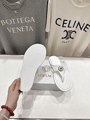 Versace Alia Rubber Flat Sandals In White - 3