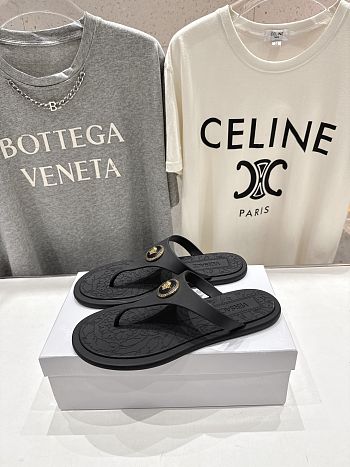 Versace Alia Rubber Flat Sandals In Black